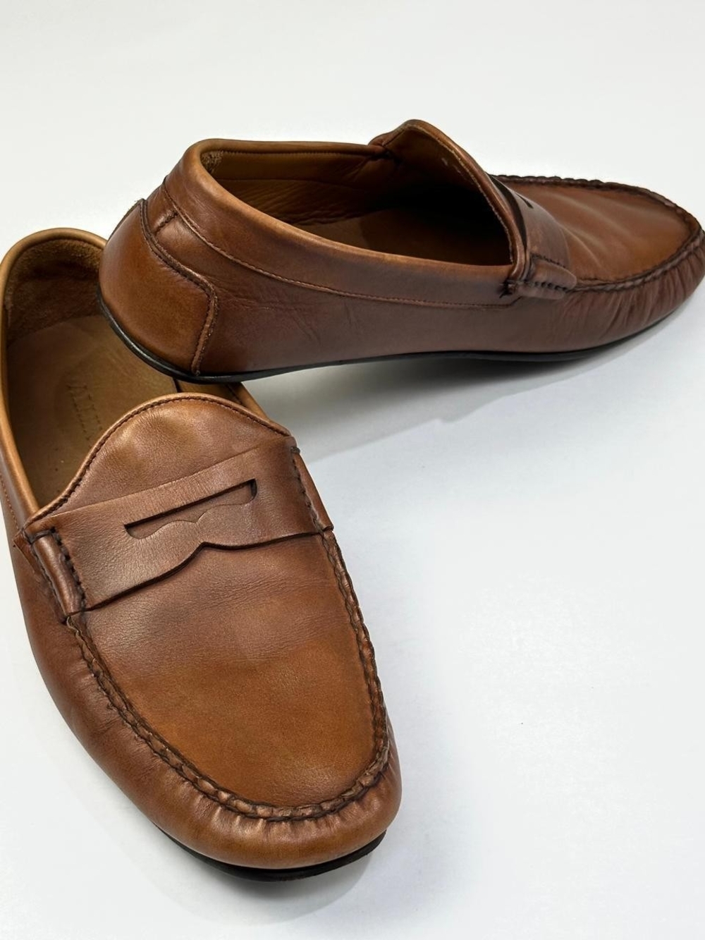 Allen Edmonds Men's Brown Leather Driving Penny Loafers Size 9 D Shoes